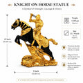 Golden warrior on horseback showpiece - ANS Billons