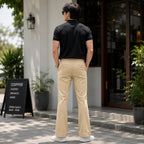 Korean Style Men's Slight Flare Trousers in Beige - ANS Billion