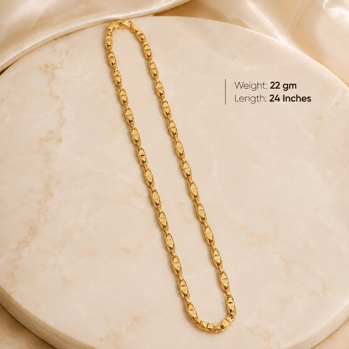 Men's Gold-Plated Lotus Link Chain - ANS Billion