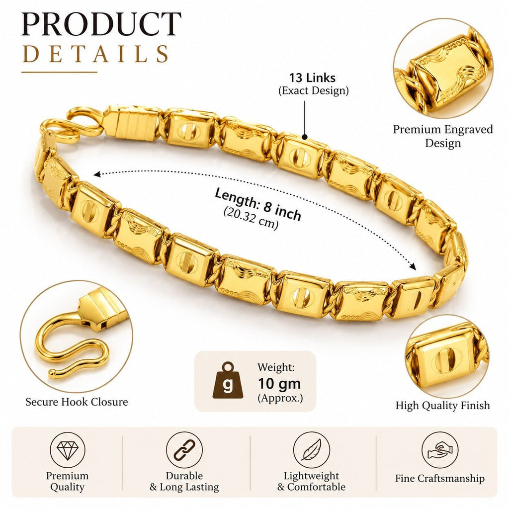 Men’s Gold-Tone Designer Link Bracelet for Men - ANS Billion