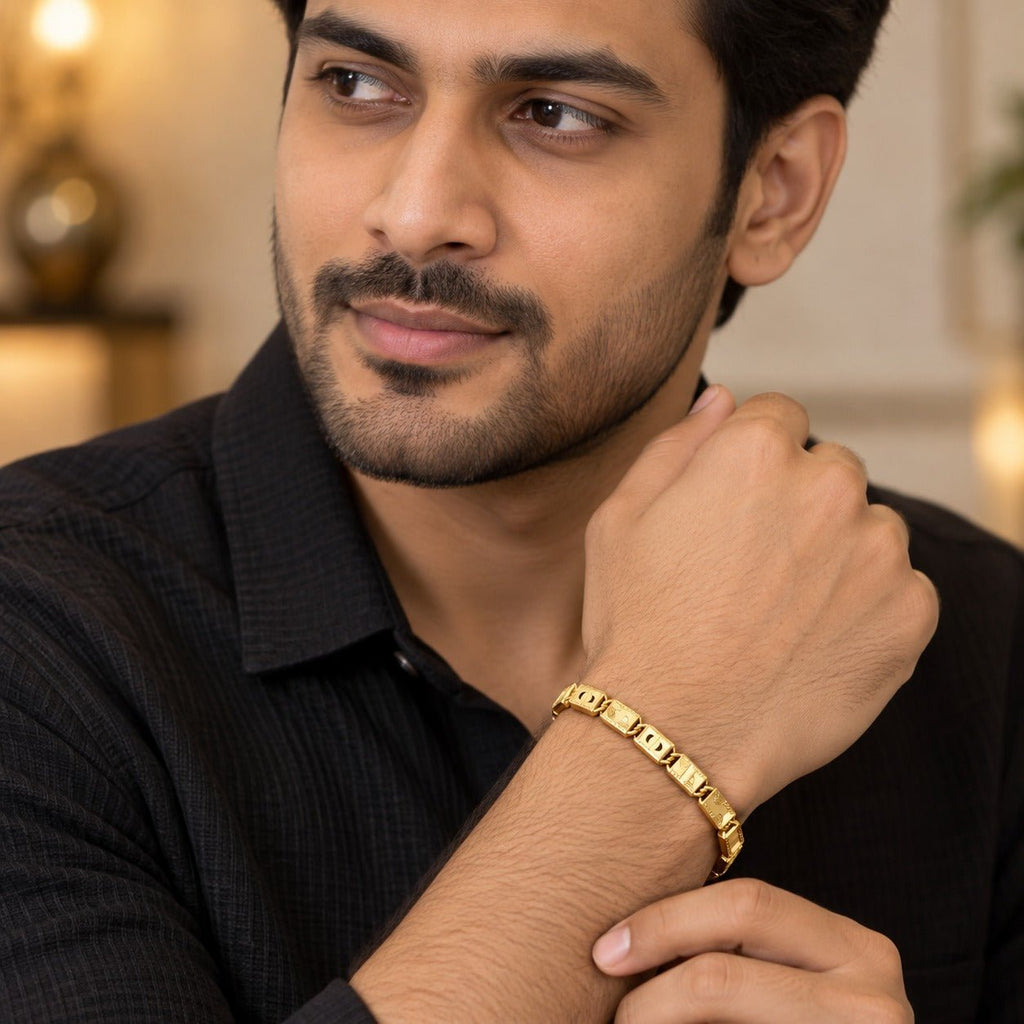 Men’s Gold-Tone Designer Link Bracelet for Men - ANS Billion