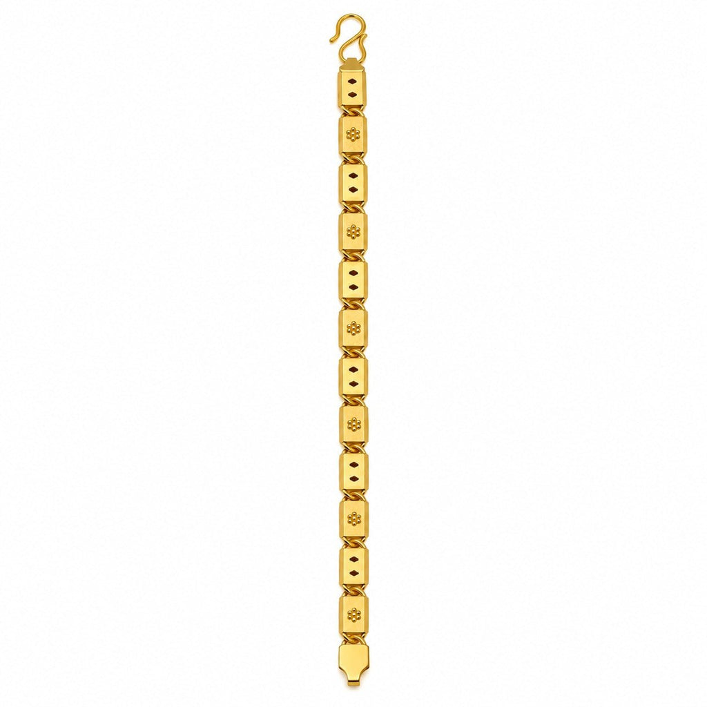 Men’s Gold-Tone Floral Geometric Link Bracelet - ANS Billion