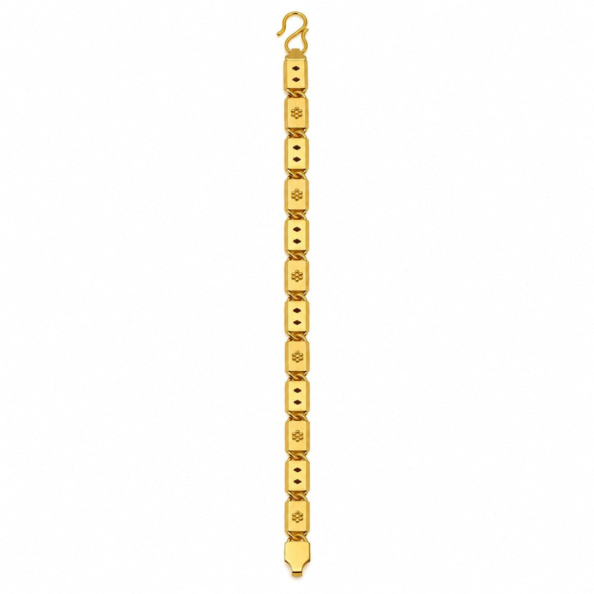 Men’s Gold-Tone Floral Geometric Link Bracelet - ANS Billion