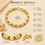 Men’s Gold-Tone Floral Geometric Link Bracelet - ANS Billion