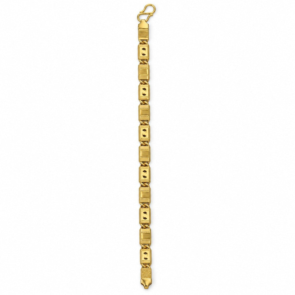 Men’s Gold-Tone Textured Rectangle Link Bracelet - ANS Billion