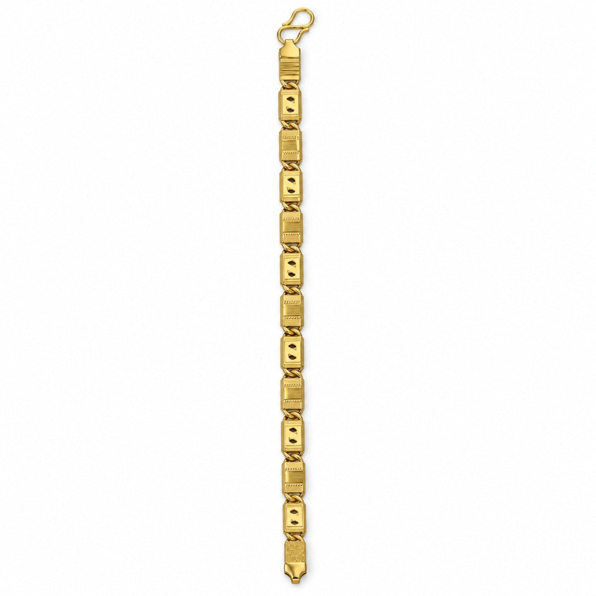 Men’s Gold-Tone Textured Rectangle Link Bracelet - ANS Billion