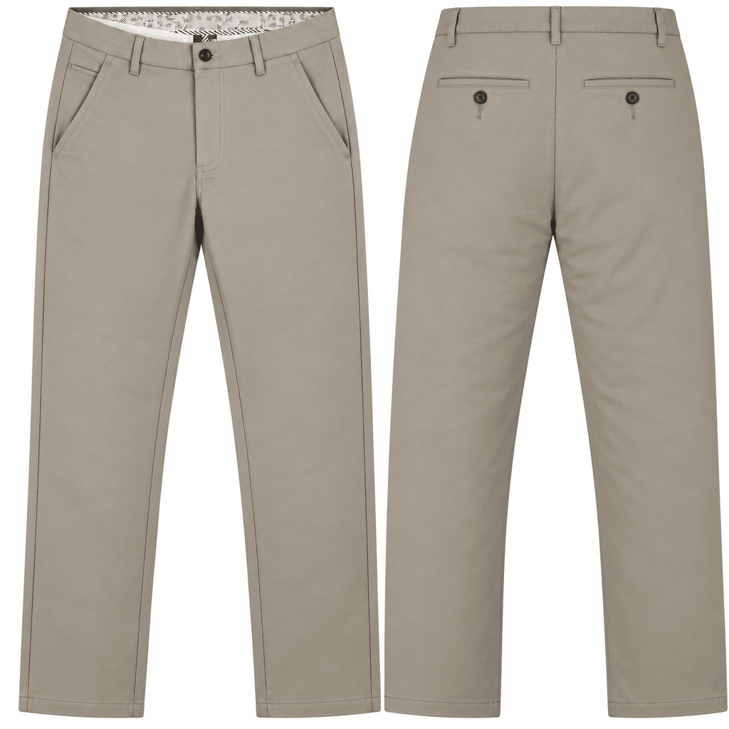 Men’s Slim-Fit Beige Formal Trousers - ANS Billion