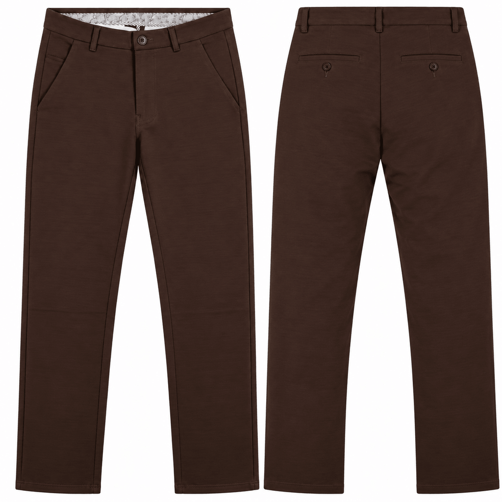 Men’s Slim-Fit Dark Brown Formal Trousers - ANS Billion