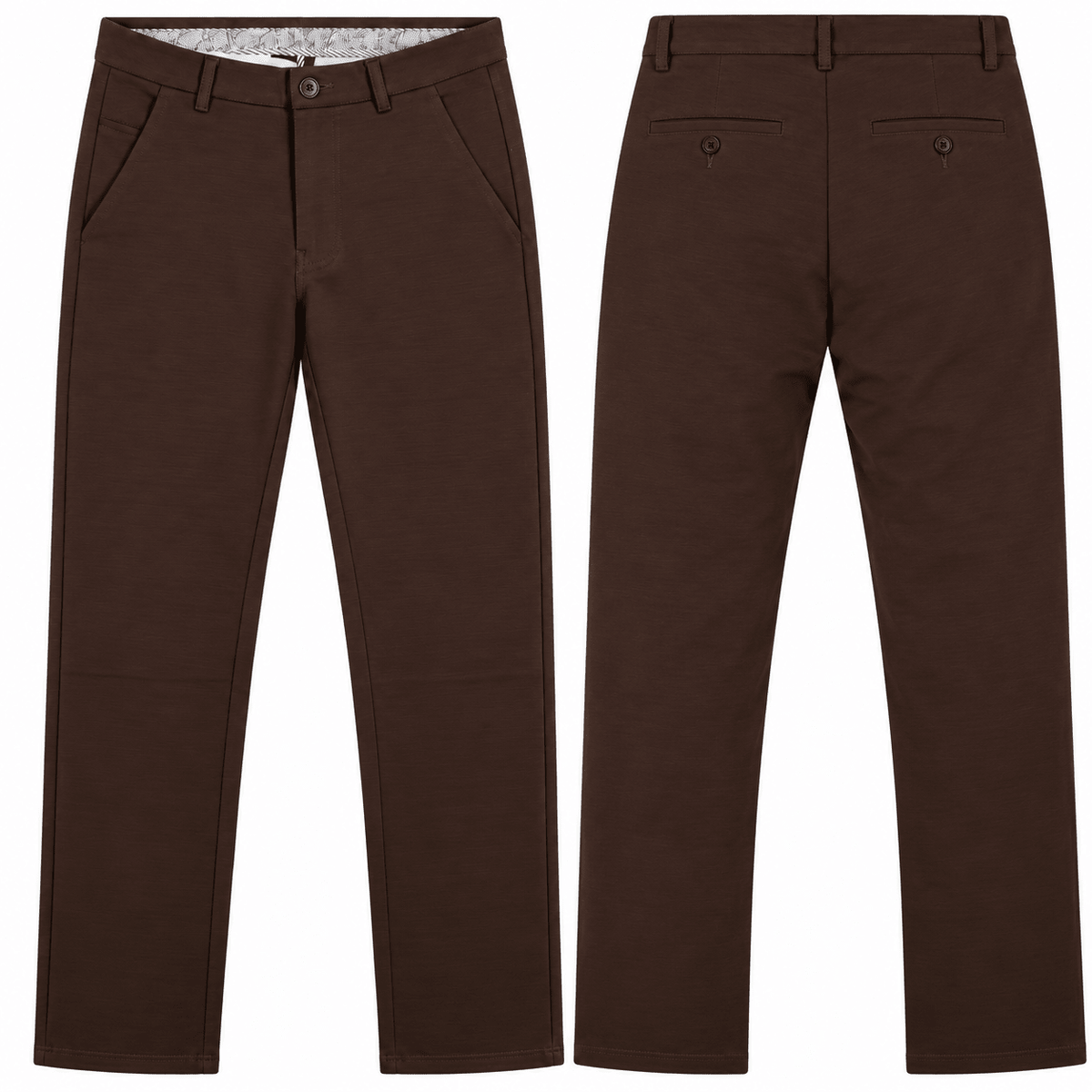 Men’s Slim-Fit Dark Brown Formal Trousers - ANS Billion