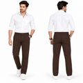 Men’s Slim-Fit Dark Brown Formal Trousers - ANS Billion