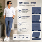 Men’s Slim-Fit Formal Trousers – Slate Blue - ANS Billion