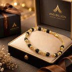 Premium Black &amp; Gold Beaded Bracelet for Men | Adjustable Fashion Wrist Bracelet - ANS Billion