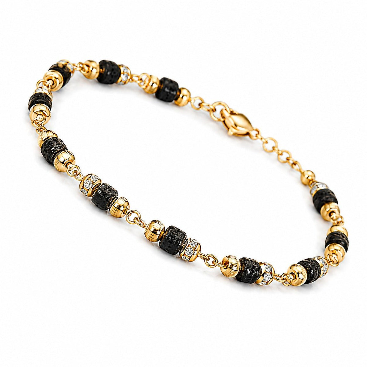 Premium Black &amp; Gold Beaded Bracelet for Men | Adjustable Fashion Wrist Bracelet - ANS Billion