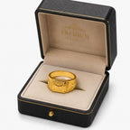 Premium Gold Finish Designer Ring for Men | Classic Engraved Statement Band - ANS Billion