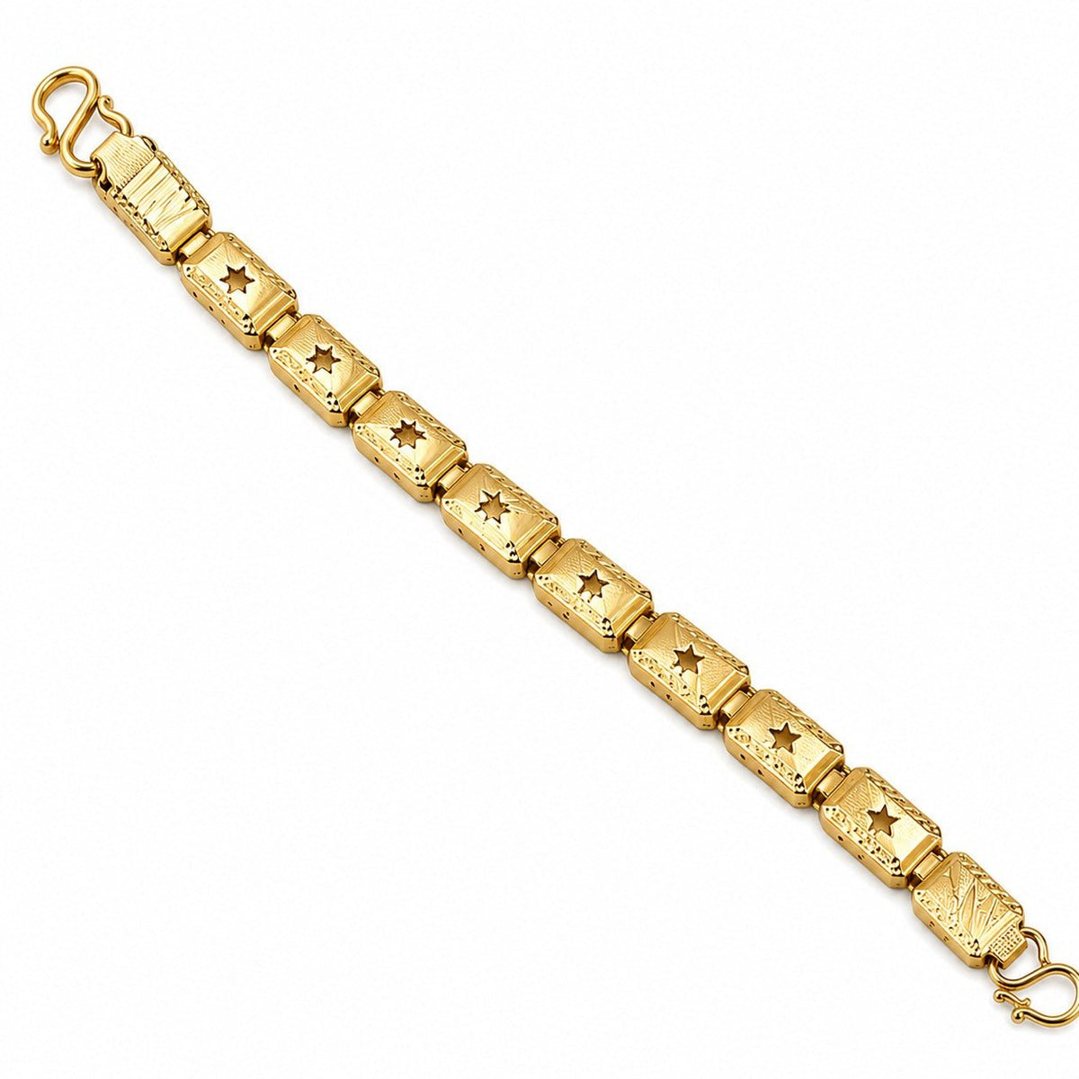 Premium Gold-Plated Men's Bracelet – Geometric Link Design - ANS Billion