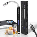 Rechargeable Electric Gas Lighter for Kitchen, Lighter for Gas Stove, Candles, Pooja, 1 Year Warranty, C - Type USB, Kitchen Tools, Multi Purpose – 360° Flexible & Windproof, Black - VNS Laxury