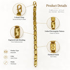 Regal Geo-Link Gold Plated Bracelet for Men - ANS Billion