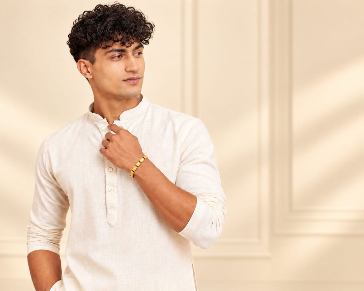 Regal Geo-Link Gold Plated Bracelet for Men - ANS Billion