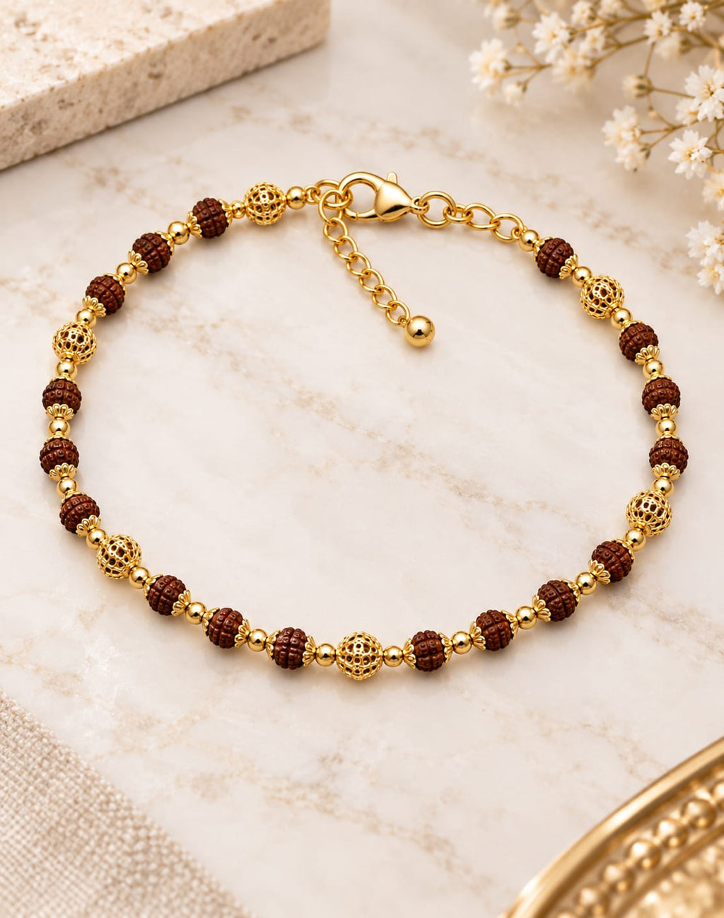 Rudra Royale Gold Bracelet For Men - ANS Billion