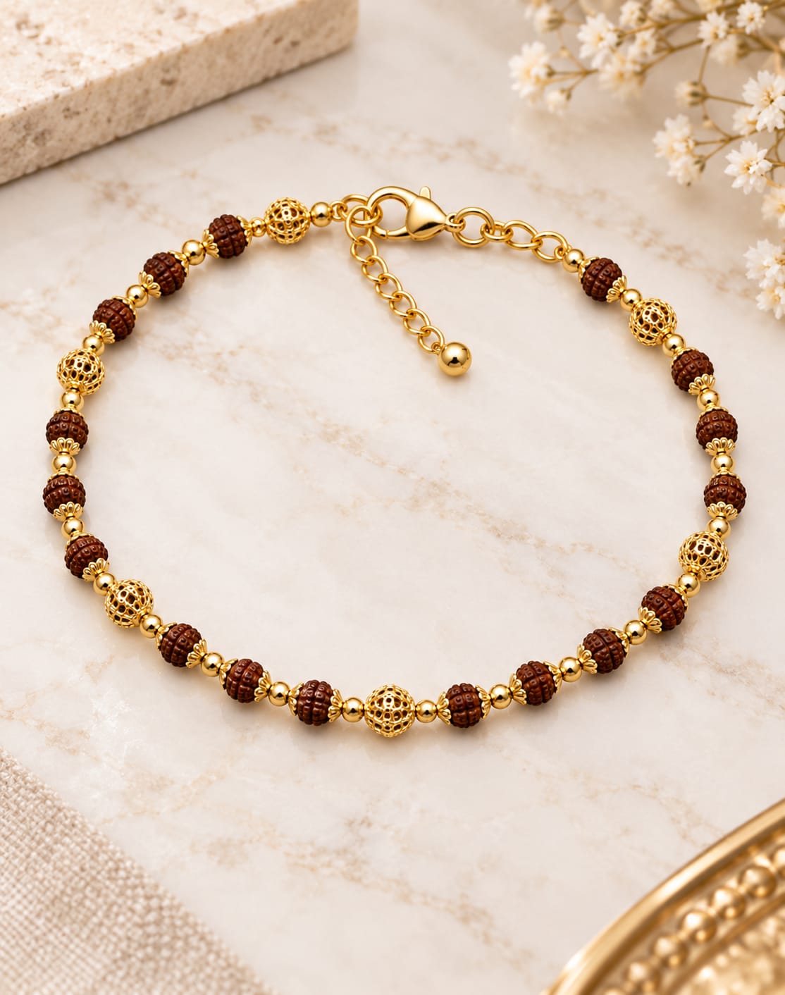Rudra Royale Gold Bracelet For Men - ANS Billion