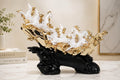 Seven Horses Jumping Gold Plated Resin Statue for Interior Decor. - ANS Billons