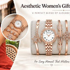 Ande Kleyn Women's Rose Gold Watch and Bracelet Set - Gift Boxed Jewelry Set for Women