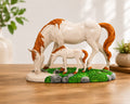 White and Golden Polyresin Decoration Horse Statue - ANS Billons