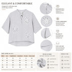 Women's 100% Cotton Embroidered Floral Top - ANS Billion