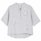 Women's 100% Cotton Embroidered Floral Top - ANS Billion