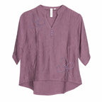 Women’s Mauve Purple Embroidered High-Low Top - ANS Billion