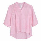 Women’s Pink Embroidered V-Neck Top - ANS Billion